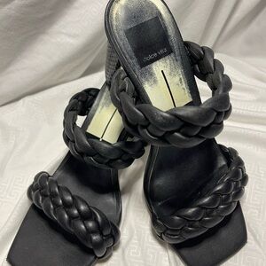 Dolce Vita Black Braided Heeled Sandals